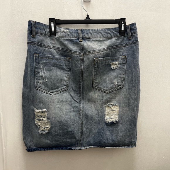 Vanilla Star- Distressed Denim Skirt - Picture 2 of 2